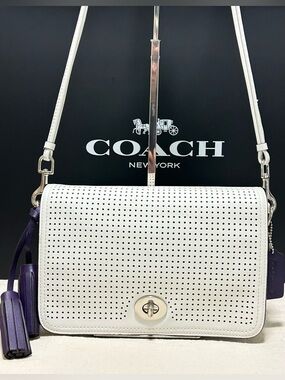 COACH Legacy Penelope Perforated Smooth Leather Crossbody Bag